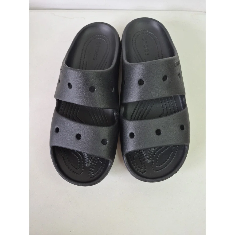 Crocs Black Slides Iconic Comfort Slip On Sandals Men 8 Women 10